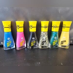 6 Sally Hansen Insta-Dri's Despicable Me 4 Blue Pink Yellow Black Green Gogglico